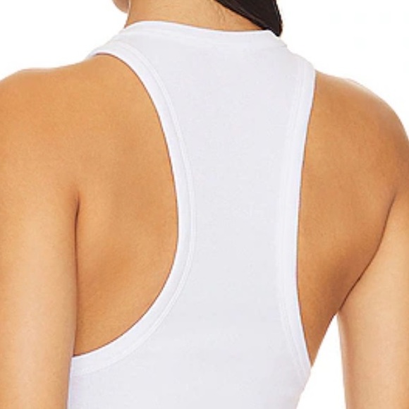 Intimately FP M white ribbed Brexley sleeveless tank thong bodysuit snap crotch - Picture 10 of 16